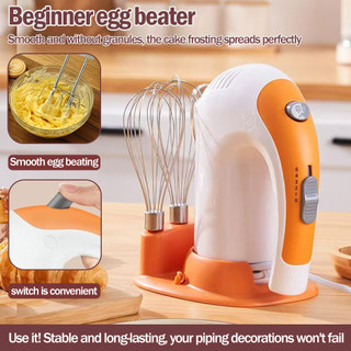 5-Speed Electric Hand Mixer, 500W Handheld Mixer with Turbo Kitchen Food Mixer with base  +6 Beaters