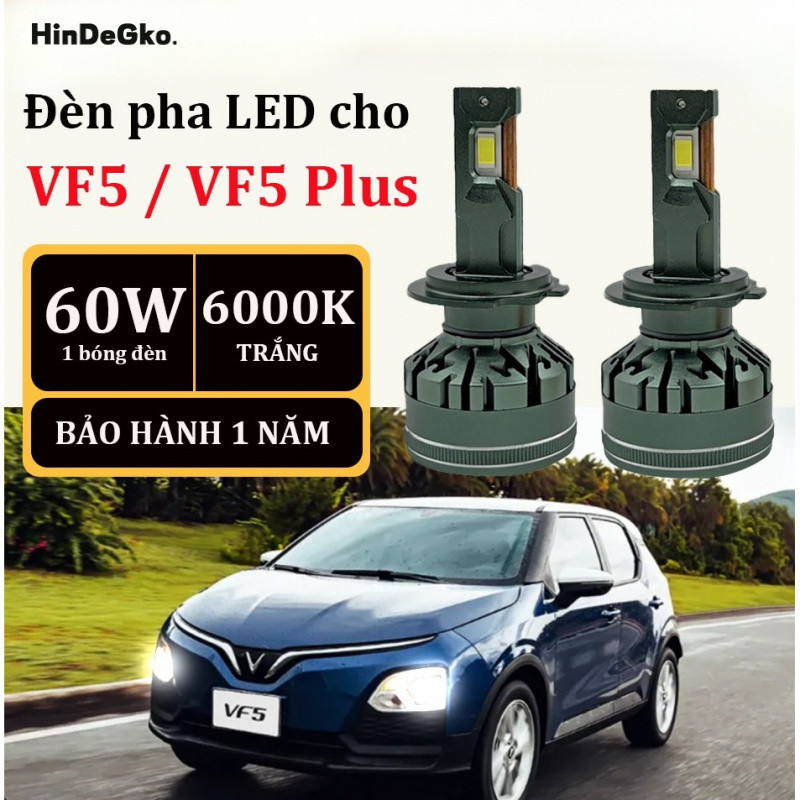 ไฟหน้า LED เฉพาะ 2 ดวง/หลอดไฟ cos สําหรับซ็อกเก็ต VF5/VF5 Plus H7 ความจุ 60W/bulb - สีขาว HDG