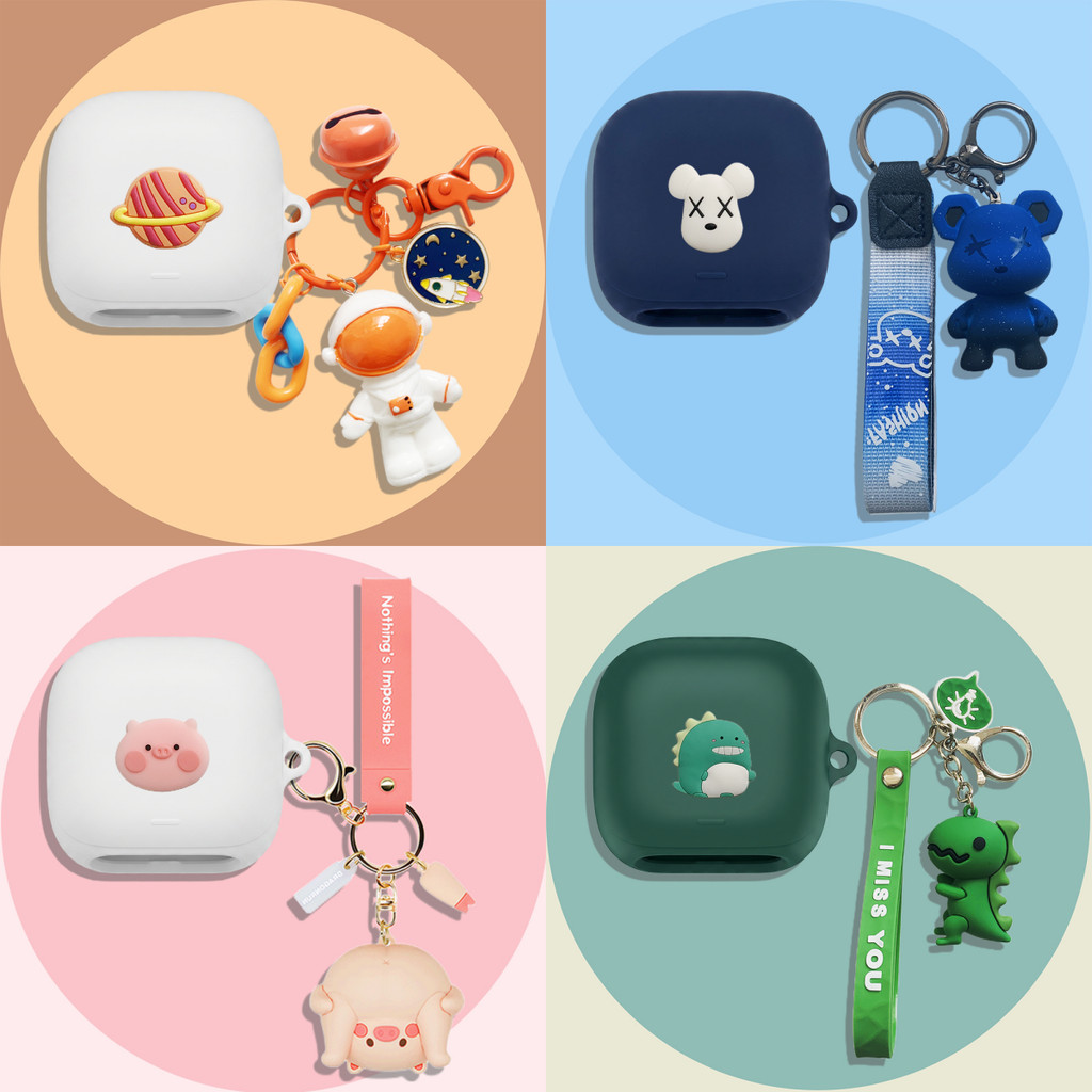 for Anker Soundcore Liberty 5 Pro Case Silicone Soft Case Cartoon Plush Coal Ball Pendant Cute Piggy Dinosaur Keychain Suitable for Soundcore Liberty 5 Pro Protective Sleeve