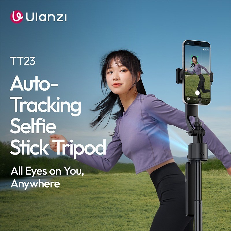 ULANZI TT23 AI Auto-Tracking Selfie Stick ขาตั้งกล้อง 163 ซม. พร้อมการควบคุมท่าทางและรีโมทบลูทูธ