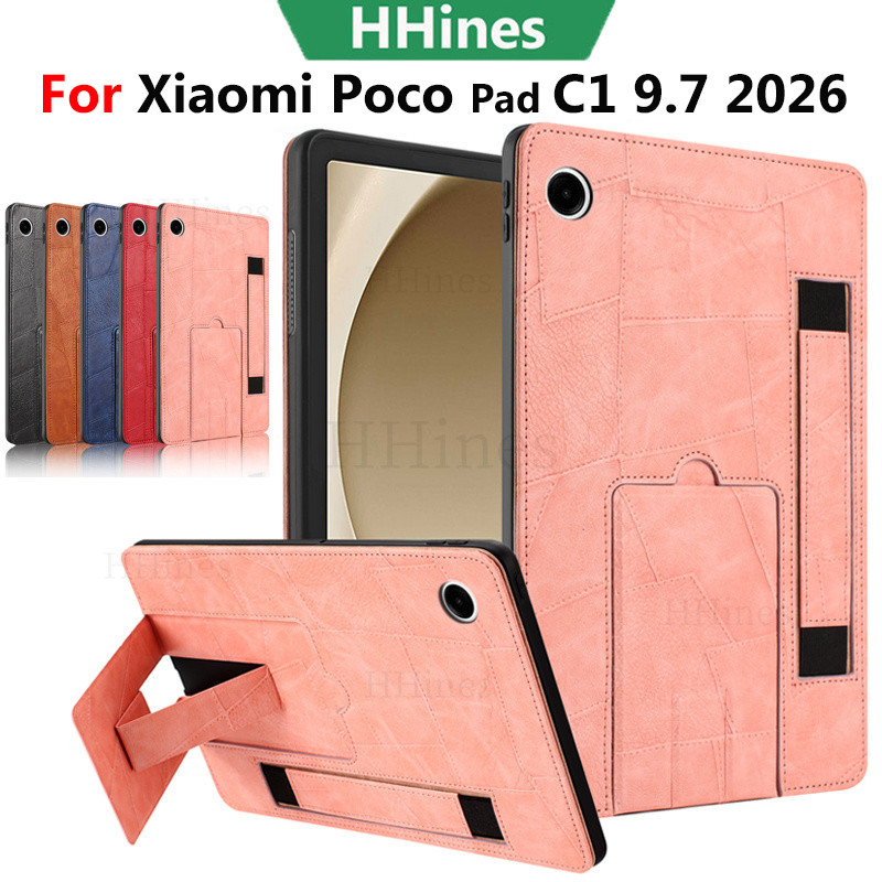 ซองหนังปรับตั้งได้ สําหรับ Xiaomi Poco Pad C1 9.7 นิ้ว 2026, Redmi Pad 2/SE 4G 9.7, Poco Pad X1 11.2 นิ้ว, 8 Pro 7 Pro, SE 8.7 นิ้ว พร้อมขาตั้งมือถือ ฝาครอบ