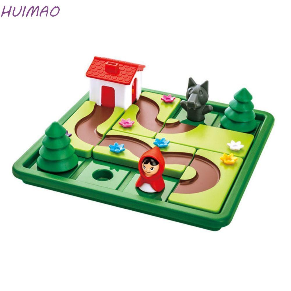 HUIMAO Little Red Riding Hood สมาร์ท, Little Red Riding Hood Big Bad Wolf Hide&Seek Board Games, ของเล่นเสริมพัฒนาการ Pig Jigsaw Puzzle Clearance สมองเด็ก
