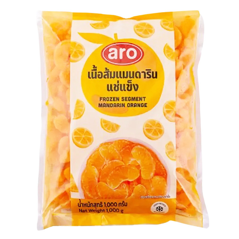 เอโร่ เนื้อส้มแมนดารินแช่แข็ง 1 กก. (ARO Frozen Mandarin Orange 1 kg) โปโลแมน POLOMAN