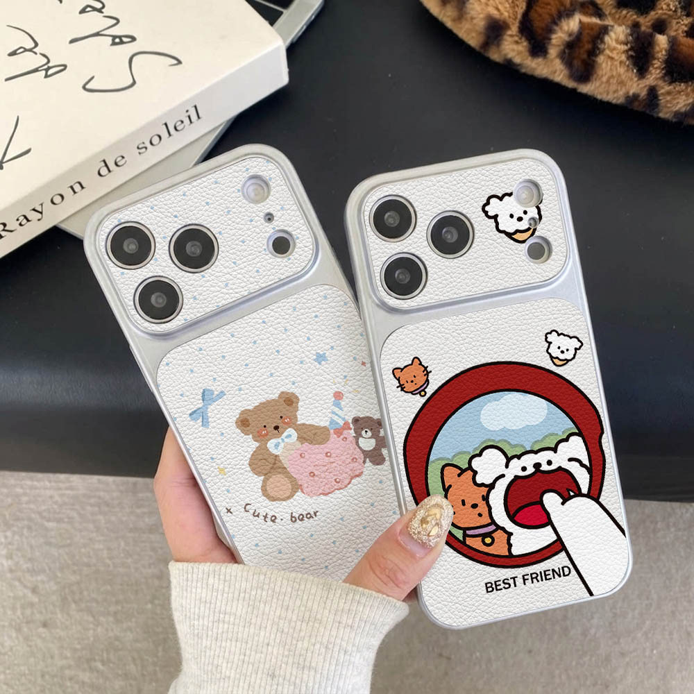 เคสมือถือ for iPhone 13 11 17 Pro Max Case iPhone 11 15 14 16 Pro Max 12 13 Pro หนัง กำไลกันหาย ที่วางโทรศัพท์ การ์ตูน