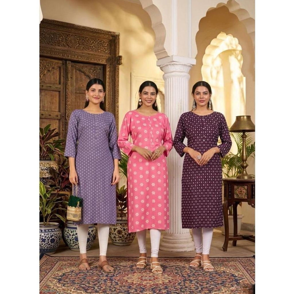 RAYON PROCIAN PRINT CASUAL STRAIGHT KURTIS