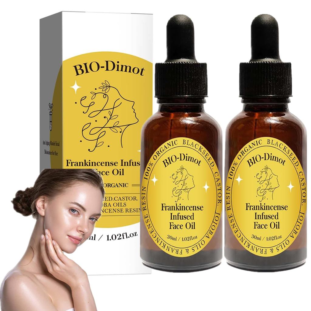 2PC กํายานเรซิ่น Oil Infused Organic Black Seed, Castor & Jojoba น้ํามันสําหรับผิวหน้า Anti-Aging Mi