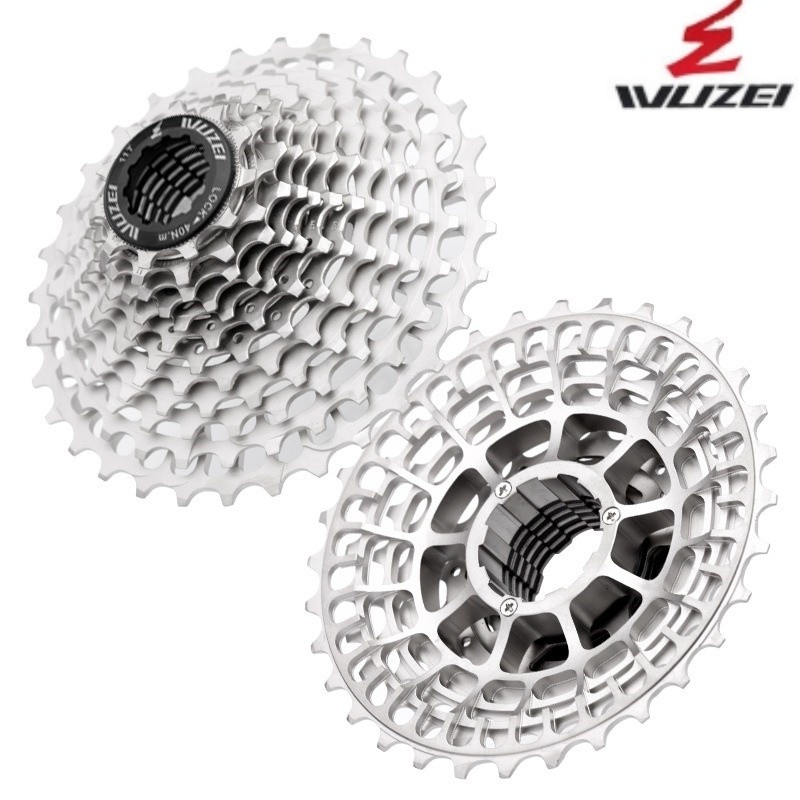 Wuzei ปลาหมึก 11-Speed Road Bike Cassette CNC Machined Ultralight 28T-36T Cutout Design อลูมิเนียมอัลลอยด์ความแม่นยําสูง