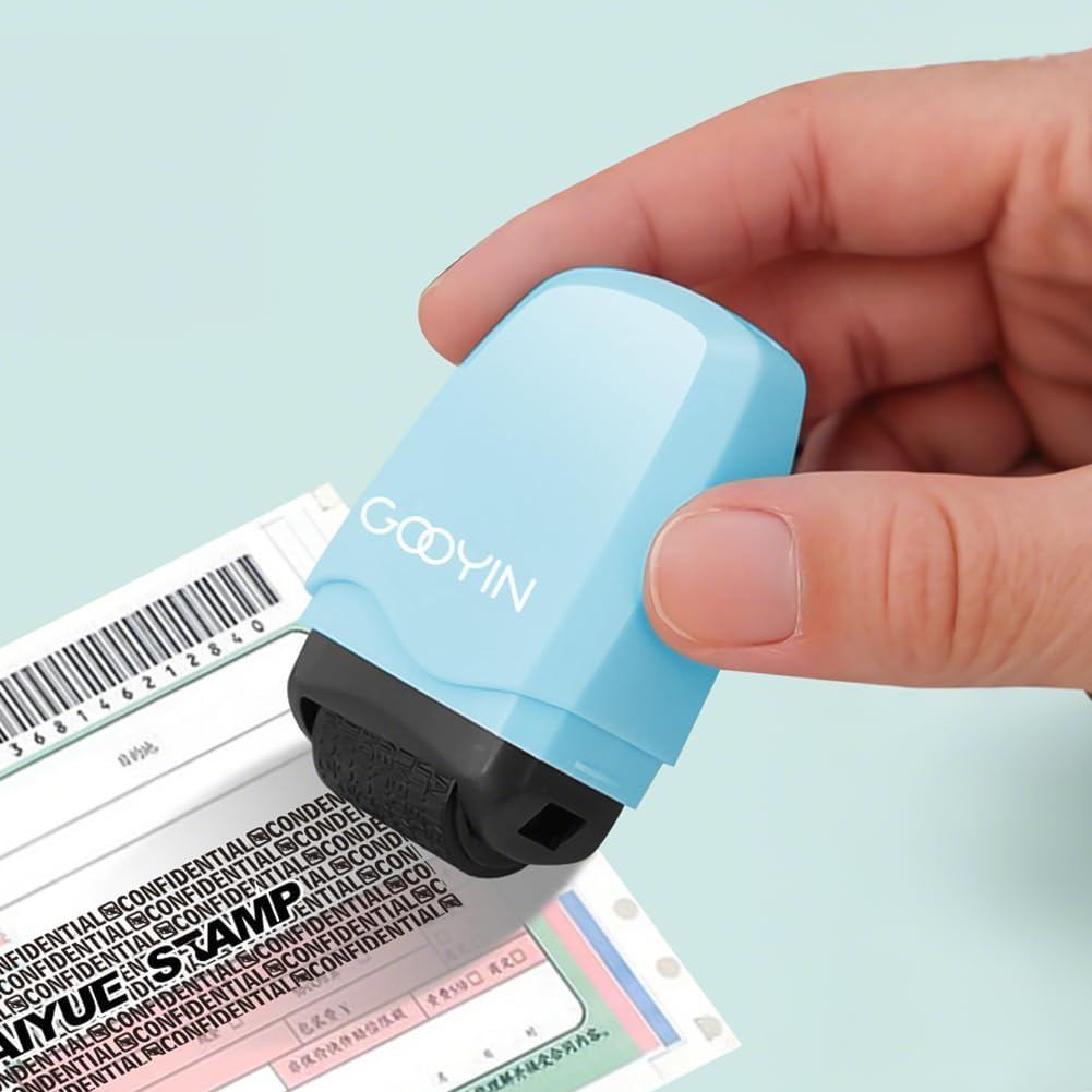 1 ชิ้นแพคเกจ Identity Protection Roller Seal: ปกป้องความเป็นส่วนตัวและโล่ส่วนตัว (สีฟ้า) 5JMW