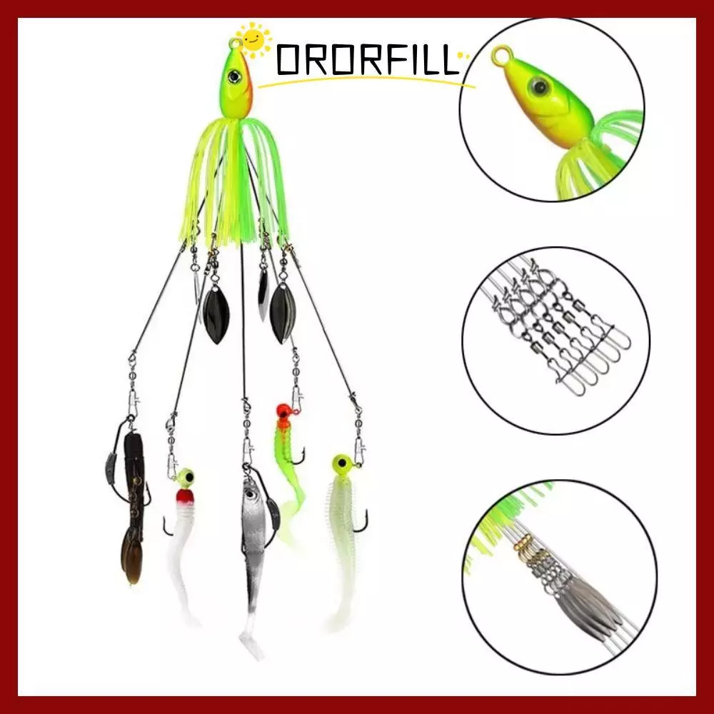 ORORFILL Alabama Rig Fishing Lure, Spinner ร่ม Soft Swimbait, 2025 ช้อนว่ายน้ํา Attack Group ชุดเหยื่อตกปลาทะเล