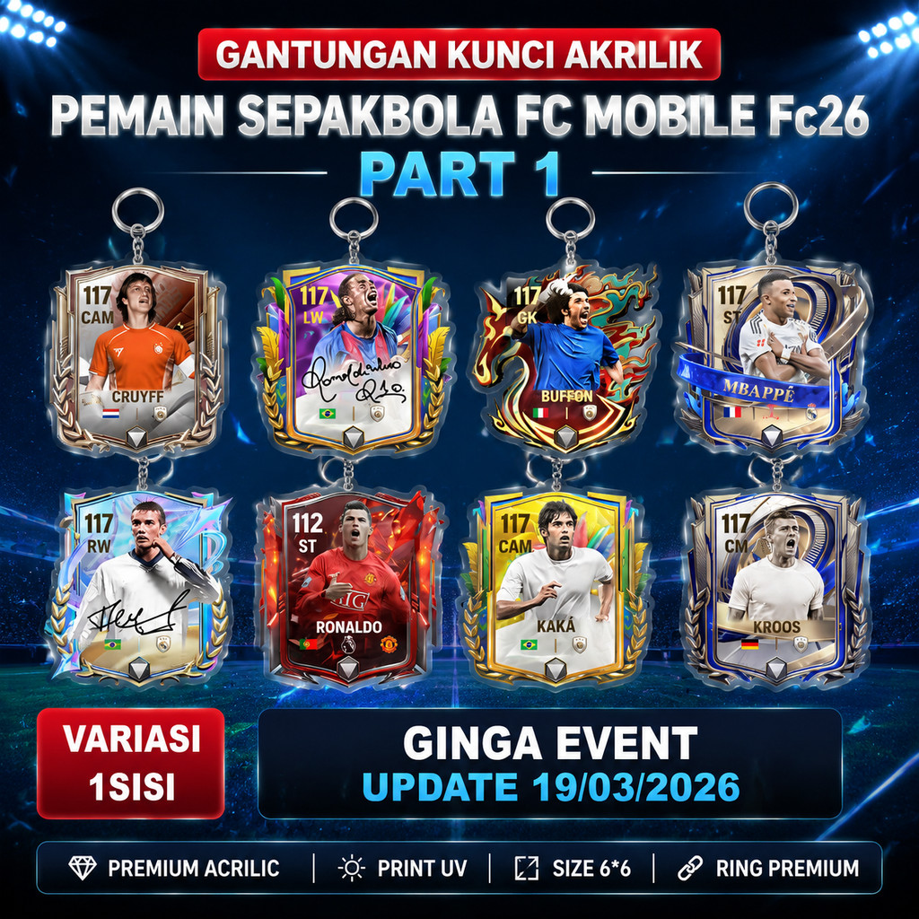 Gantungan Kunci Akrilk เกม sepkbola Best Player FC MOBILE FC26 DESAIN terbaru SHOP