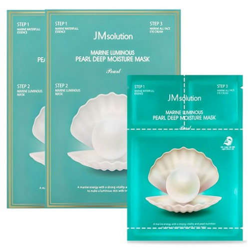 JM Solution Cheonggwang Marine Pearl Deep Moisture Mask Pearl, 10-pack, 2 packs