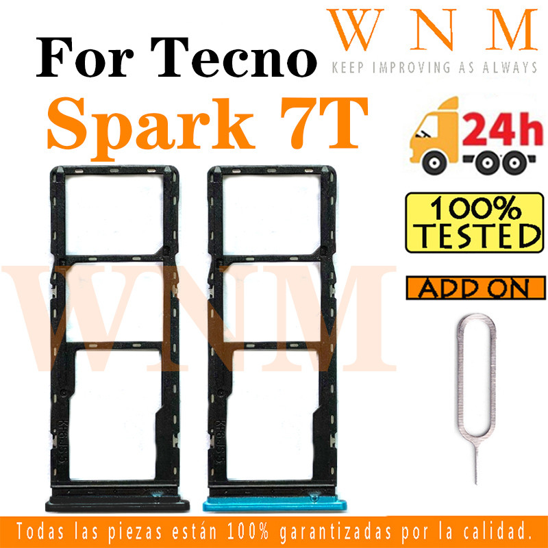 สําหรับ Tecno Spark 7T ถาดซิมผู้ถือบัตร Reader SD Slot อะแดปเตอร์เปลี่ยน Part