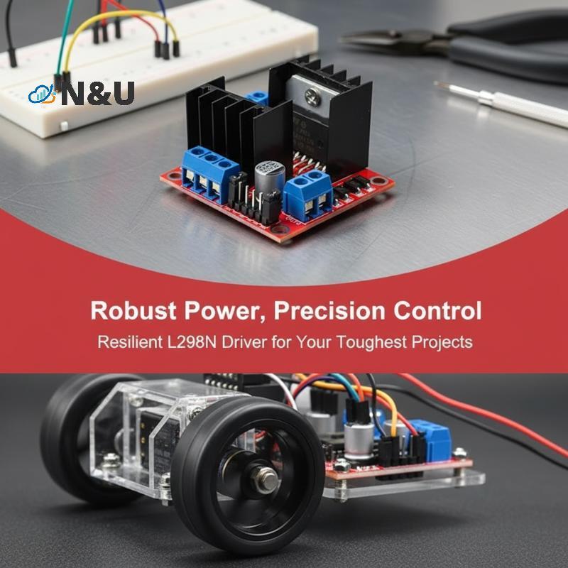 N&U L298N บอร์ดขับมอเตอร์ DC & Stepper Motor Driver Module สําหรับหุ่นยนต์อัจฉริยะรถ