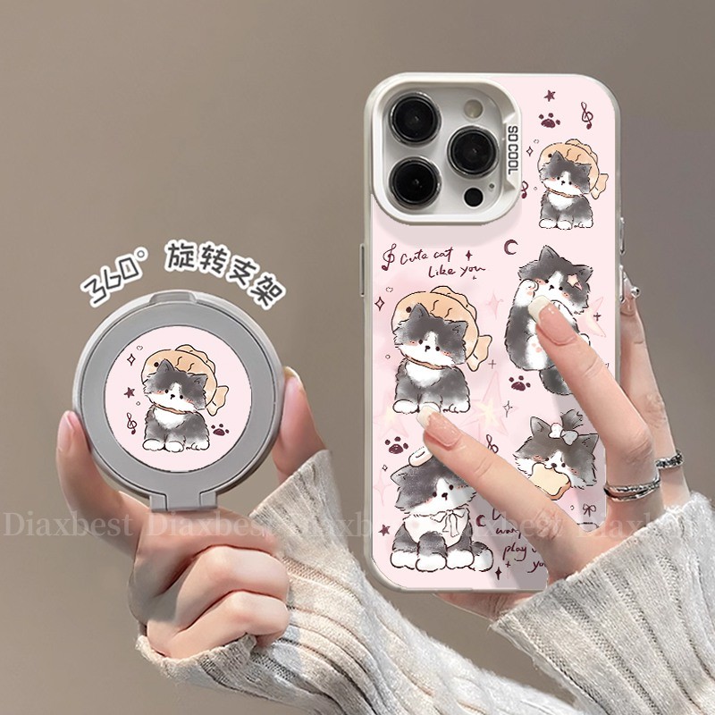 Snapper Cat เหมาะสําหรับ vivox200ultra เคสโทรศัพท์สไตล์ใหม่ x100pro วงเล็บหมุน x90s Frosted สีเงิน X