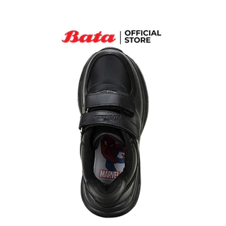 Bata บาจา Bubble Gummer รองเท้านักเรียนชาย แบบสวมปรับขนาดได้ ลายสไปเดอร์แมน สีดำ 3416151 สีขาว 3411511