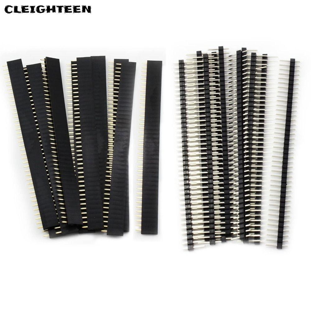 CLEIGHTEEN 20PCS Breakaway Pin Header, 2.54 มม. Breakaway PCB Board, Header Connector ตรงแถวเดียว Arduino Shield