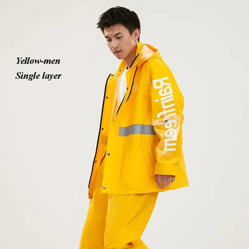 ชุดเสื้อกันฝนกางเกงกันน้ำสำหรับผู้ใหญ่แบบหนาสำหรับขี่มอเตอร์ไซค์ thumbnail 9