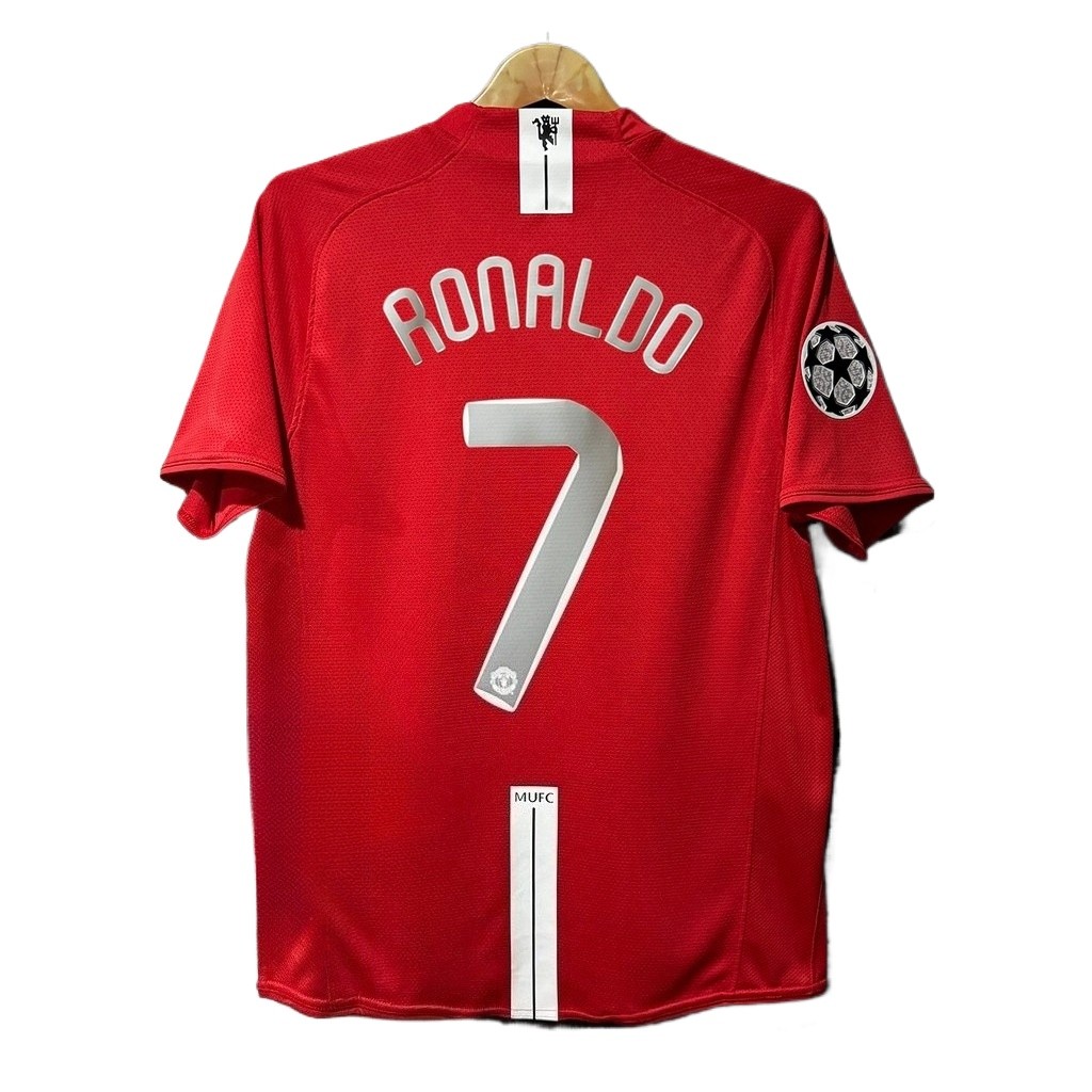 2007/08 Man-che-st-er Home Un-it-ed Champions League version high-quality Retro short sleeved shirt
