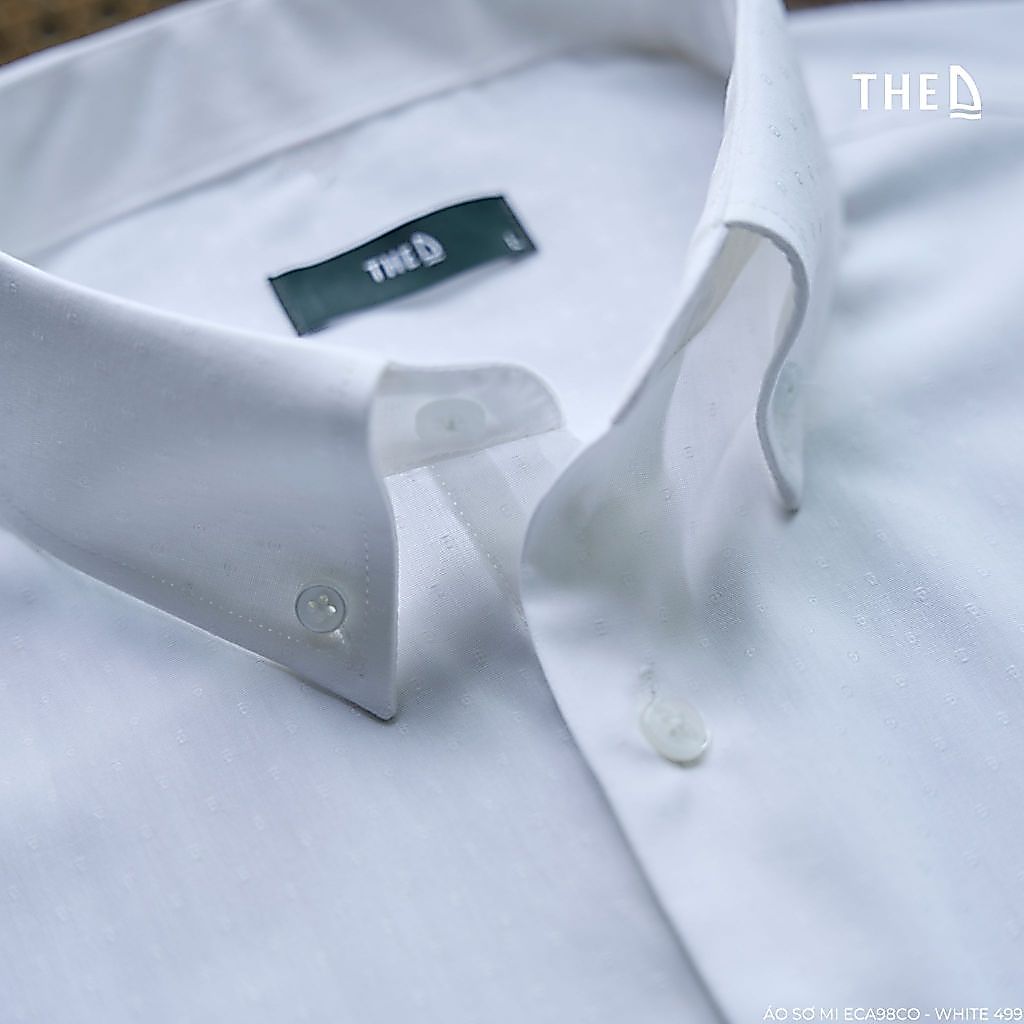 เสื้อเชิ้ตแขนยาวผู้ชาย The D ทรงปกติ ผ้าคอตตอน 100% เสื้อ ECA98CO - สีขาว