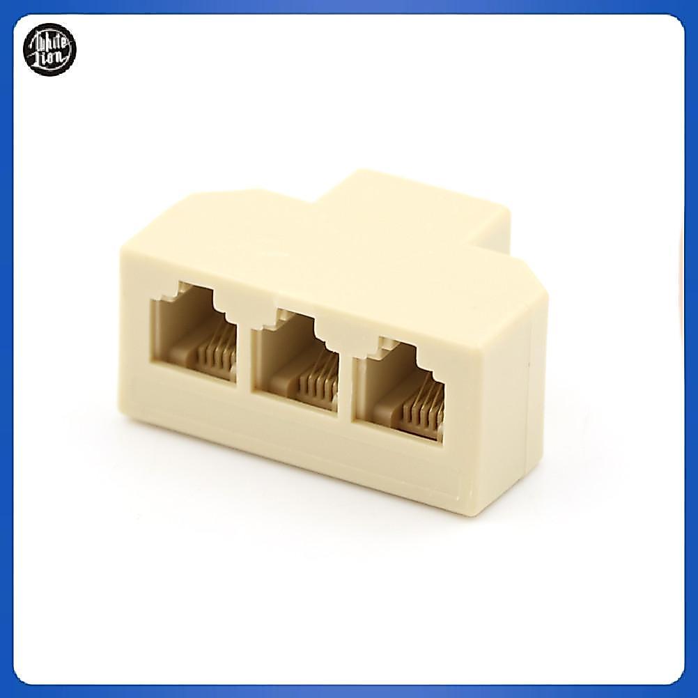 WL| 1PC RJ11 Splitter 3 Way Adapter 1 M ถึง 3 F RJ-11 6P4C โทรศัพท์ Ja Splitter ใหม่