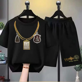 COD Children's T-shirt พระเครื่อง 2026เสื้อยืดเด็ก คอตตอน ชุดสูทเด็กผู้ชาย ชุดลำลอง 2 ชิ้น แฟชั่น สำหรับเด็กชายตัวเล็ก ๆ