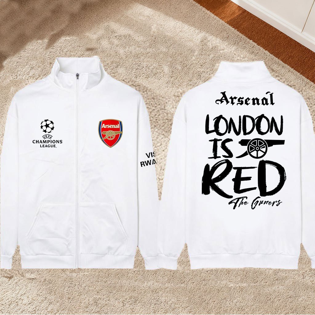 HOT! ซิป Hoodie เสื้อแมนเชสเตอร์ยูไนเต็ด UEFA Champions League football team jersey Arsenal FC pattern cardigan M-3XL