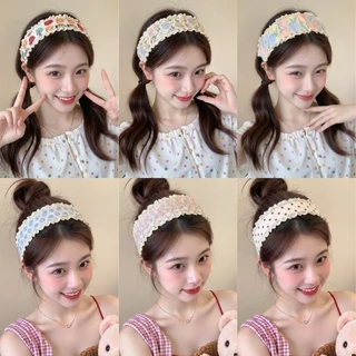ผมโพสต์แถบคาดศีรษะแฟชั่นเกาหลีดอกไม้ Velcro Fluffy Wash Face แถบคาดศีรษะผมสติกเกอร์ Hairband อุปกรณ์เสริมผม