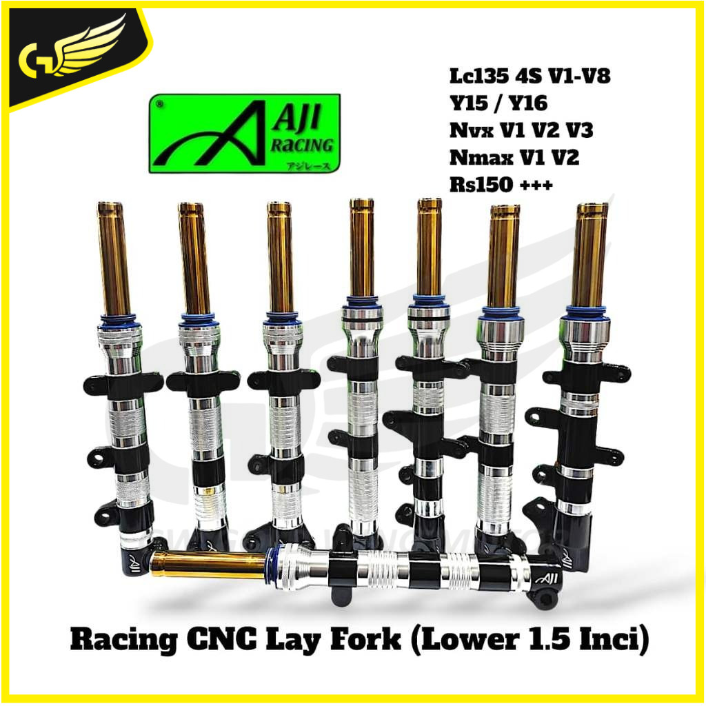 AJI RACING Y15 Y15ZR NVX V1 V2 V3 NVX SP NMAX RS150 RSX LOWER 1.5INCH CNC LAY FORK GOLD FORK TUBE พร