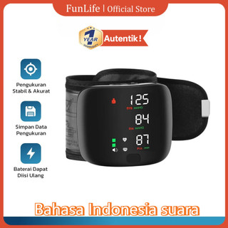 Pengisian daya USB Tensimeter Digital Tekanan Darah Pergelangan Bahasa Indonesia suara - A01