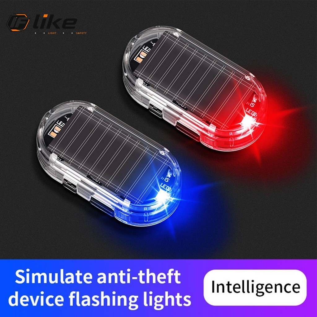 Led กระพริบรถพลังงานแสงอาทิตย์ Anti-theft Light พลังงานแสงอาทิตย์ปลุกความปลอดภัยแสงจําลอง goddenph