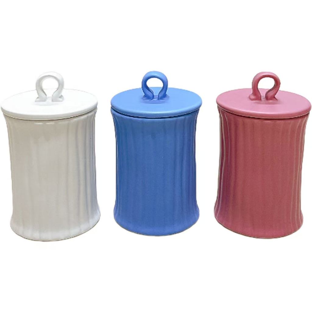 YG นักออกแบบชาวเดนมาร์ก Handmade Matte Striped Storage Jar ผลไม้ Jar Home Storage Jar