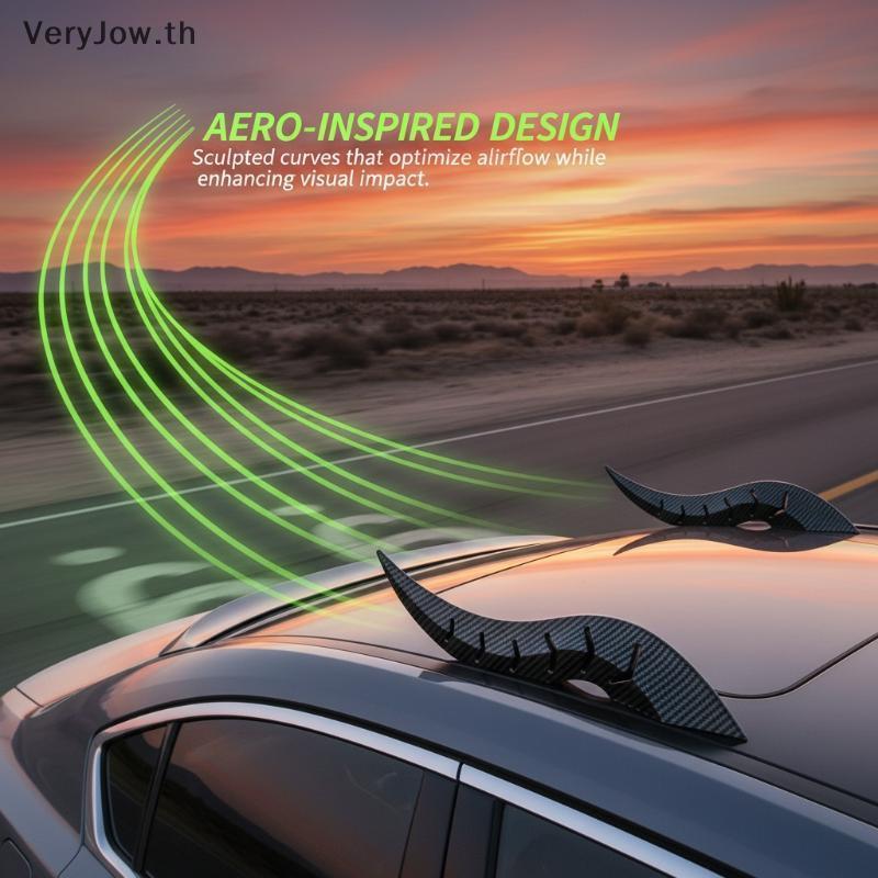 [VeryJow] 2 ชิ้นส่วนบุคคล Universal Car 3D Dragon Horn หลังคาตกแต่ง Creative & Cool อุปกรณ์ตกแต่งภาย