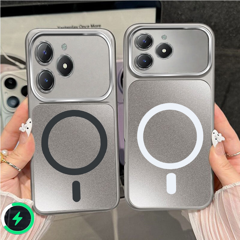 เหมาะสําหรับRealme C61 Realme C63 Realme Narzo N63 สีใหม่แหวนแม่เหล็กสีเงินเคสโทรศัพท์ฝ้า 0062
﻿
﻿
﻿