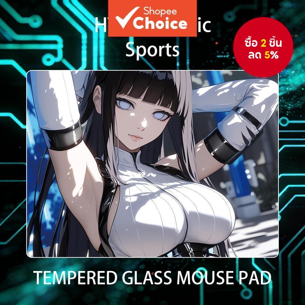 แผ่นรองเมาส์กระจกไมโคร-เอทช์ขอบโค้ง กันสิ่งสกปรก เหมาะสําหรับโต๊ะเกมมิ่งและแข่งขันเกมมิ่ง จัดโต๊ะเกมมิ่ง แผ่นรองข้อมือคีย์บอร์ด