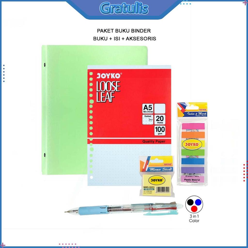 MERAH 1 SET BLinder BOOK PACKAGE [CONTENTS 5 PCS] / BLINDER NOTEBOOK / CAMPUS NOTEBOOK / BALLPOINT B