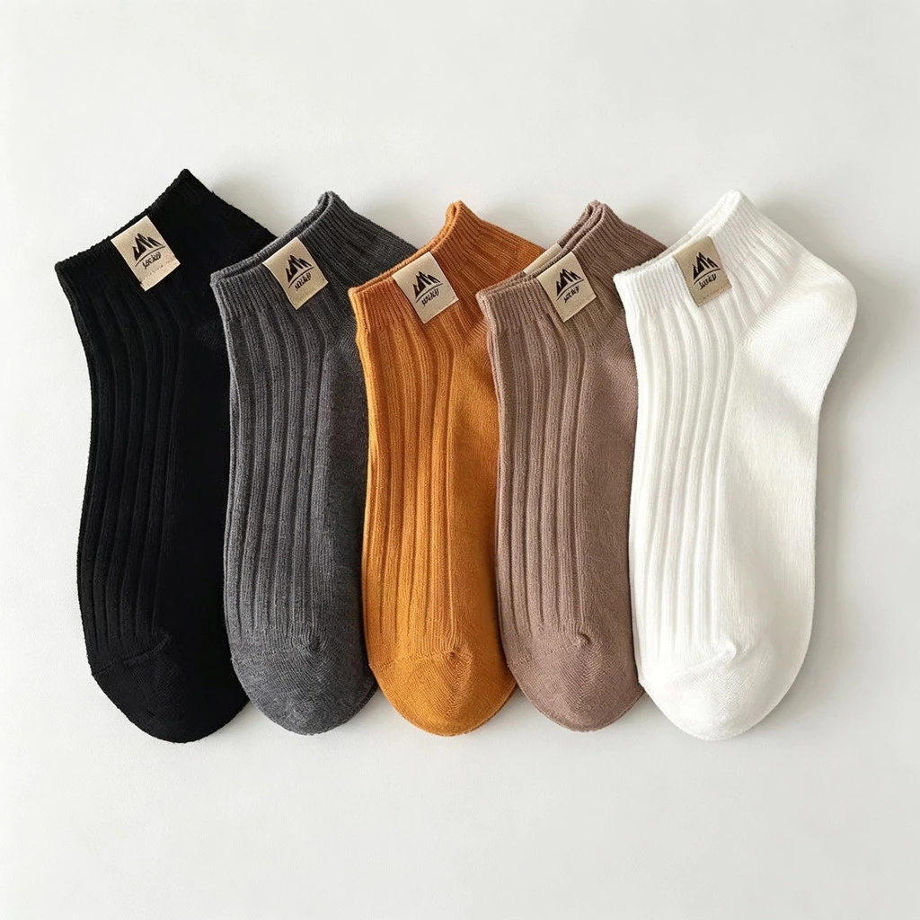 MODENFASHION ถุงเท้าผู้ชายข้อสั้น ถุงเท้าแฟชั่นเกาหลี (แพ็ค /10คู่) freesize s. 35-44