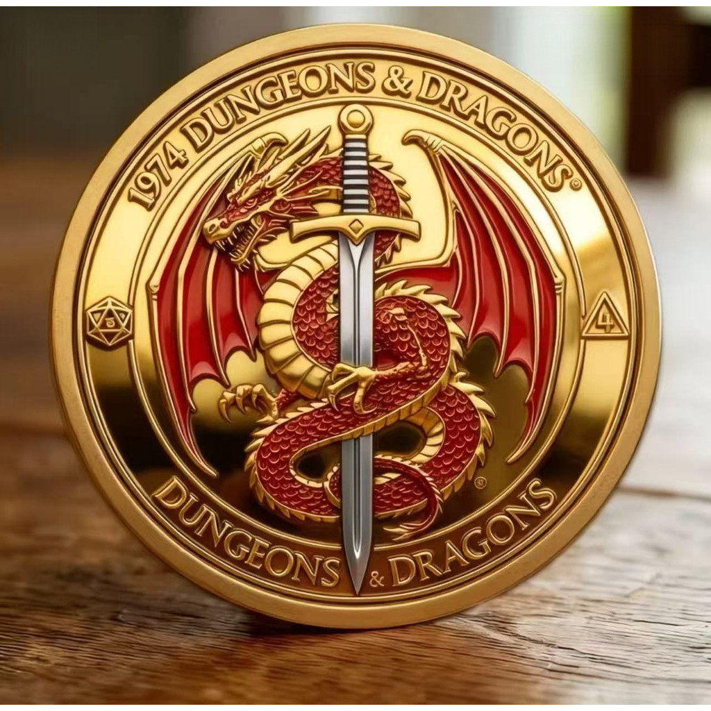 เกมและอนิเมะ Dungeons & Dragons เหรียญที่ระลึกนําโชค - ของสะสมเกมกระดาน