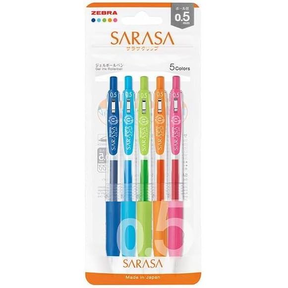 【Direct from Japan】 ปากกาเจล Zebra Sarasa Clip ขนาด 0.5 มม. ชุด 5 สี N JJ15-5C-N
