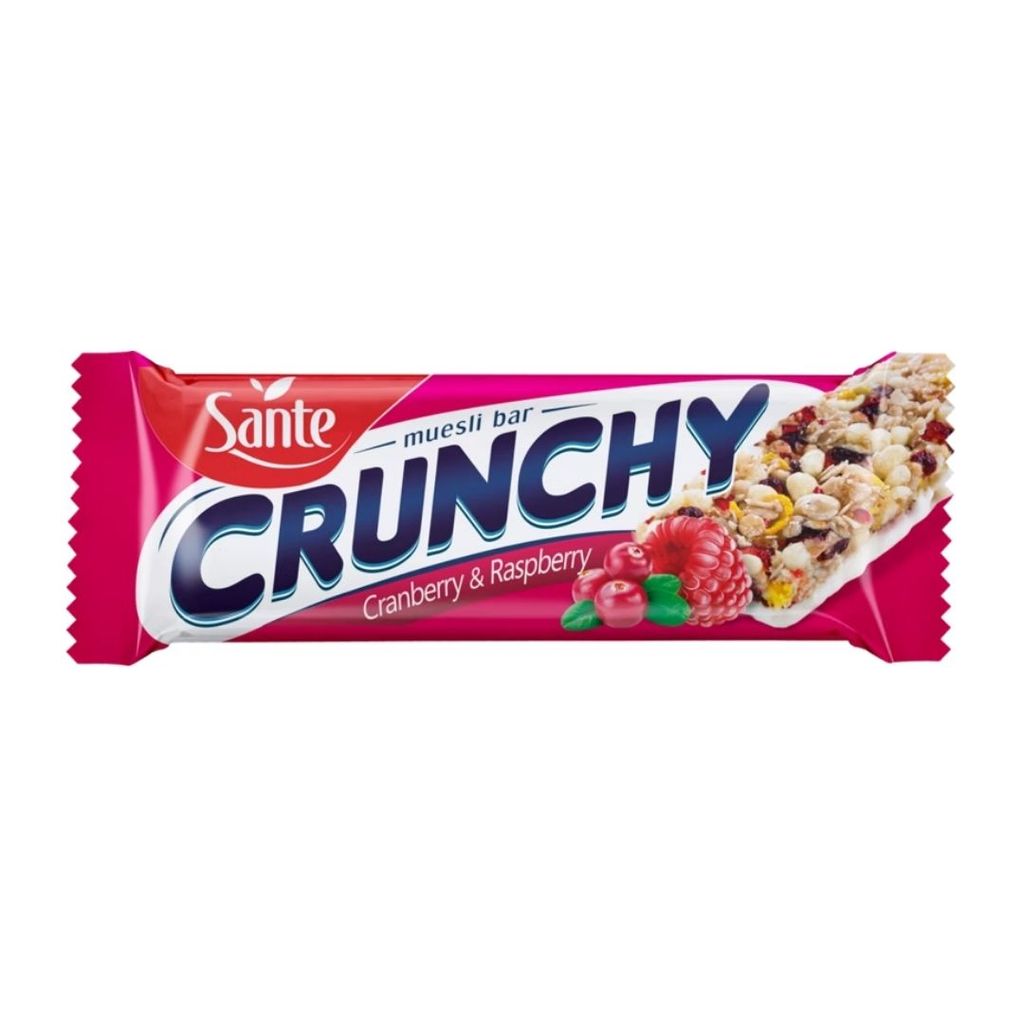 ซานเต้ แท่งธัญพืชผสมแครนเบอร์รีและราสป์เบอร์รี Sante Muesli Bar Cranberry 40g.