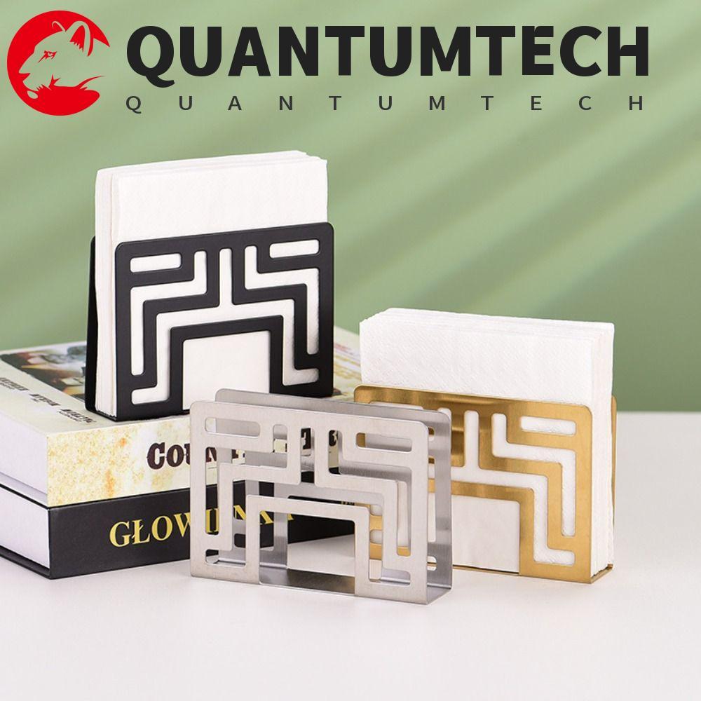 QUANTUMTECH Stand เครื่องจ่ายทิชชู่,ที่ใส่ผ้าเช็ดปากสแตนเลสแนวตั้งกลวง,แบบพกพามัลติฟังก์ชั่นที่ละเอียดอ่อนที่ใส่กระดาษเช็ดมือโต๊ะรับประ