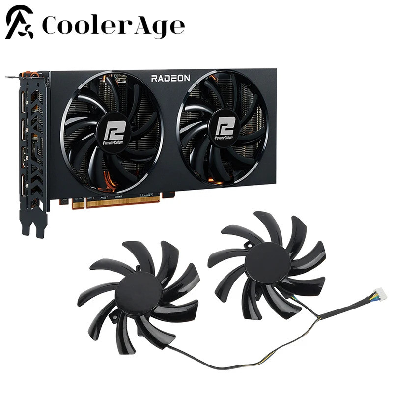 85มม. ที129215BU RX 5700 5500 XT พัดลมการ์ดกราฟิก ​สําหรับ Powercolor Fighter AMD RX 6700XT 6600XT 6