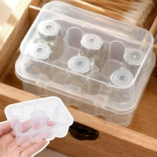 กล่องแบ่งใส - 3/5/7/10ml Flip-Top Vial Storage Box - Snap-on Microtube Storing Case - กล่องใส่ขวดทดสอบ