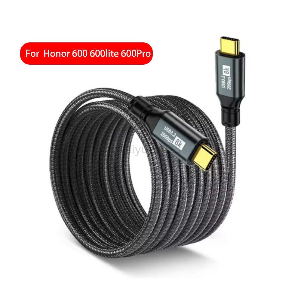 KAIYUE USB3.2 20Gbps ฟังก์ชั่นเต็มรูปแบบ 100W Fast Charge สะดวกแบบพกพา 8K สายหล่อสําหรับ Honor 600 6