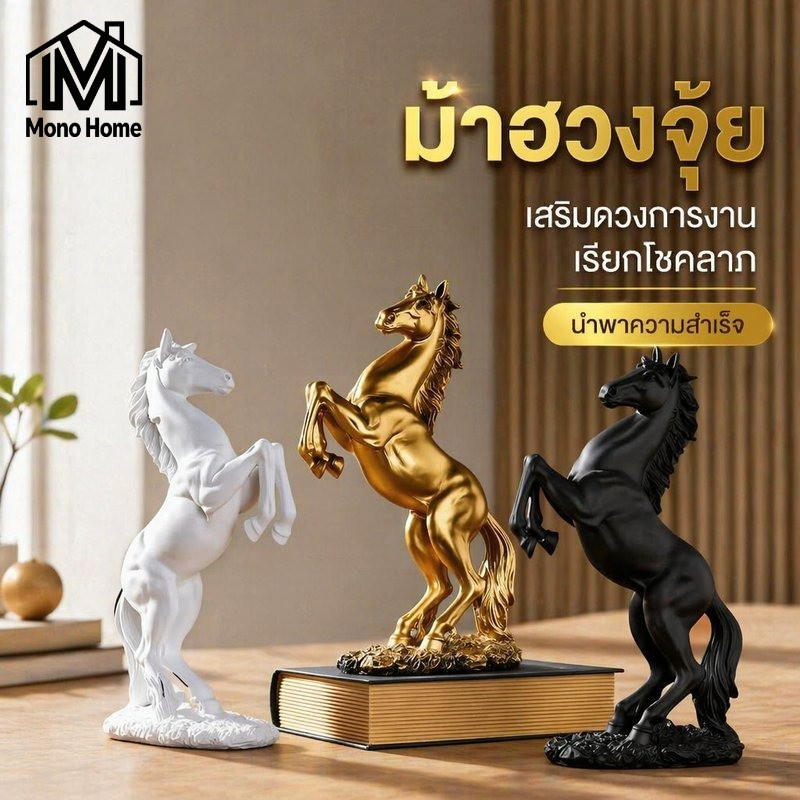 พร้อมส่ง รูปปั้นม้ามงคล ม้าฮวงจุ้ย เรซิ่น แต่งบ้าน แต่งโต๊ะทำงาน เสริมดวงการงาน โชคลาภ ของขวัญ