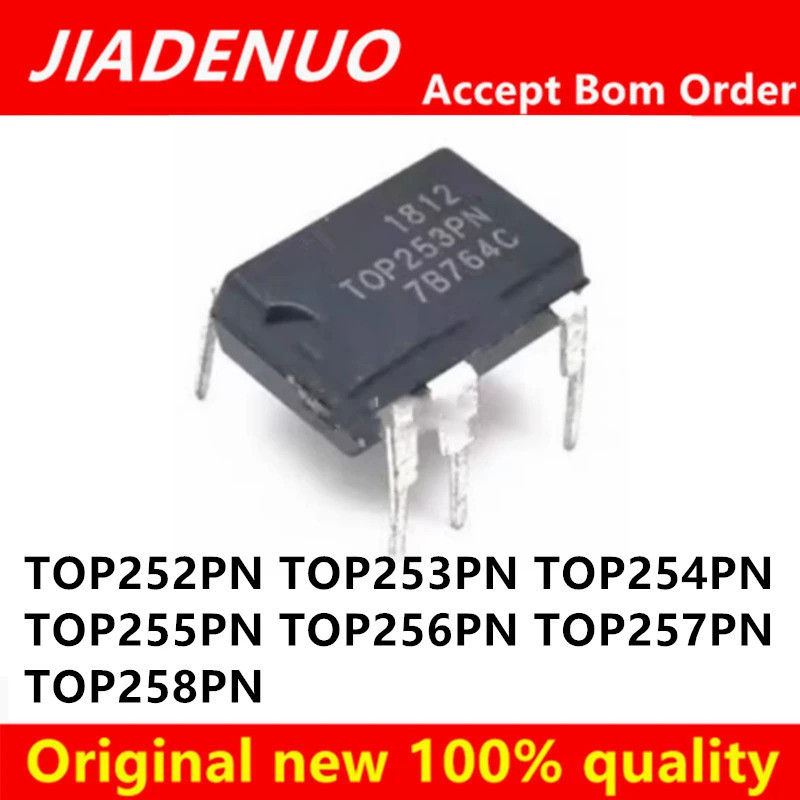 5PCS TOP252PN TOP253PN TOP254PN TOP255PN TOP256PN TOP257PN TOP258PN DIP-7 ชิปic