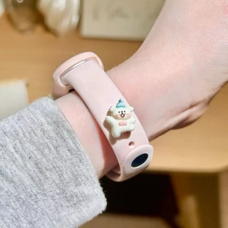 สายนาฬิกาแบบสปอร์ตสําหรับ Xiaomi Mi Band 10 9 8 NFC สายคล้องคอสร้อยข้อมือซิลิโคนกันน้ําอุปกรณ์เสริม