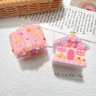 6 ชิ้น Candy Top Flower House 3D เรซิ่น Charms สําหรับ DIY(2-146)888