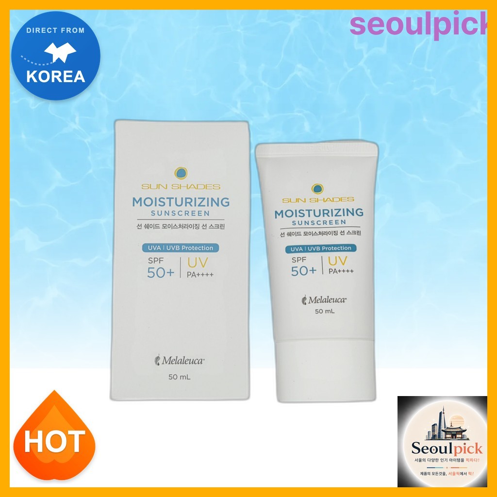 [melaleuca] Sun Shades Moisturizing Sunscreen, 50ml, 1 ชิ้น / ครีมกันแดดเกาหลี SPF50 / สูตรให้ความชุ