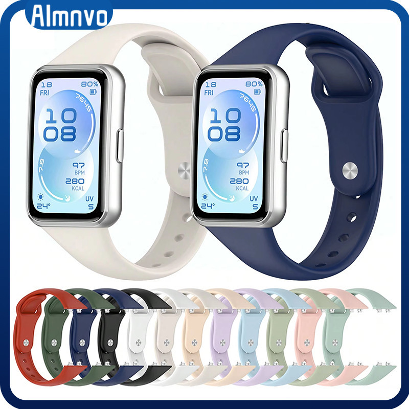 สายยางสำหรับ for Huawei Band 11/11 Pro ซิลิโคนสายรัดกีฬาอ่อนสายรัดข้อมือปรับได้สำหรับ for Huawei Band 10 9 8 NFC