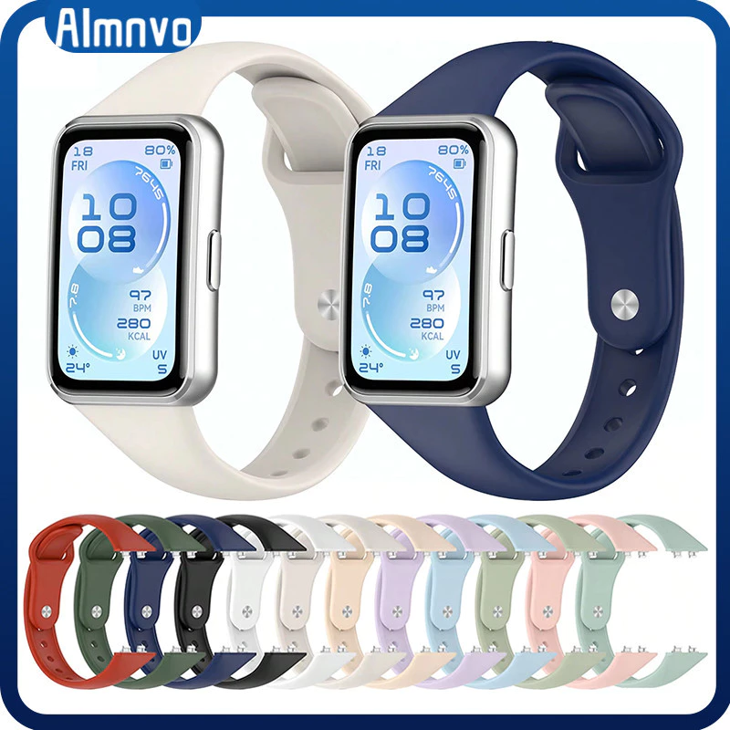 สายยางสำหรับ for Huawei Band 11/11 Pro ซิลิโคนสายรัดกีฬาอ่อนสายรัดข้อมือปรับได้สำหรับ for Huawei Band 10 9 8 NFC
